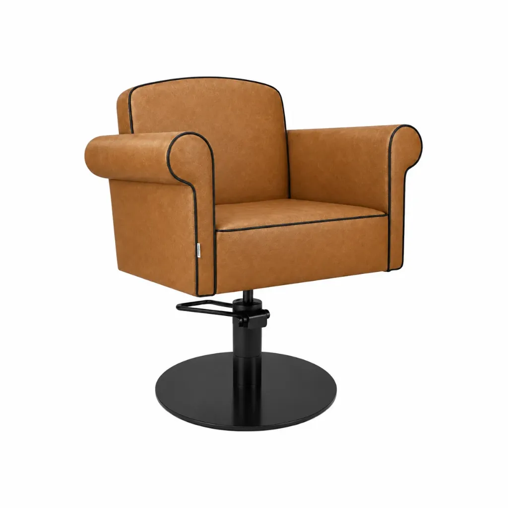 Salon Chair CZ-002TN-C5 | Black Frame | Tan