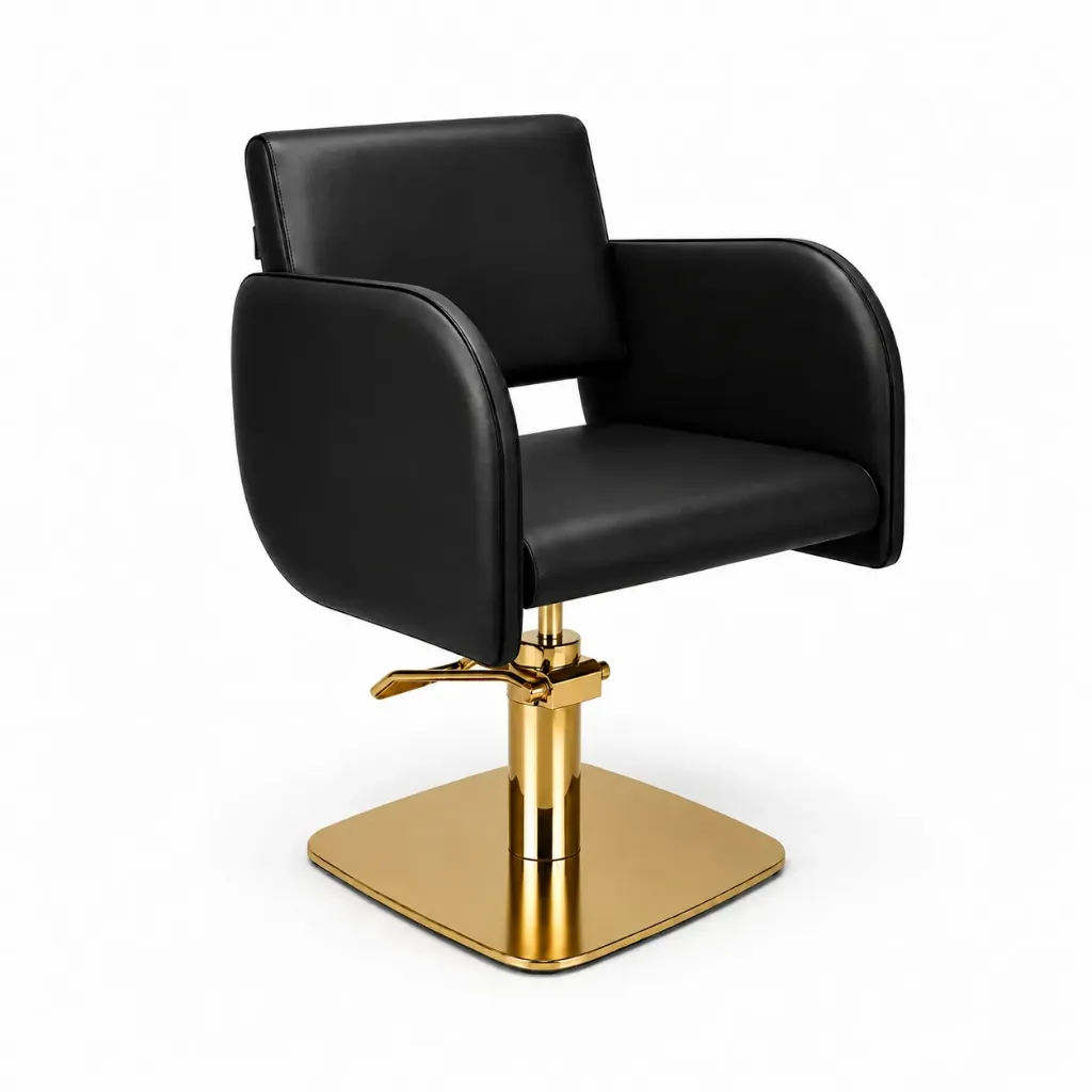 Salon Chair FR-88053-C6 | Gold Frame | Black (004)