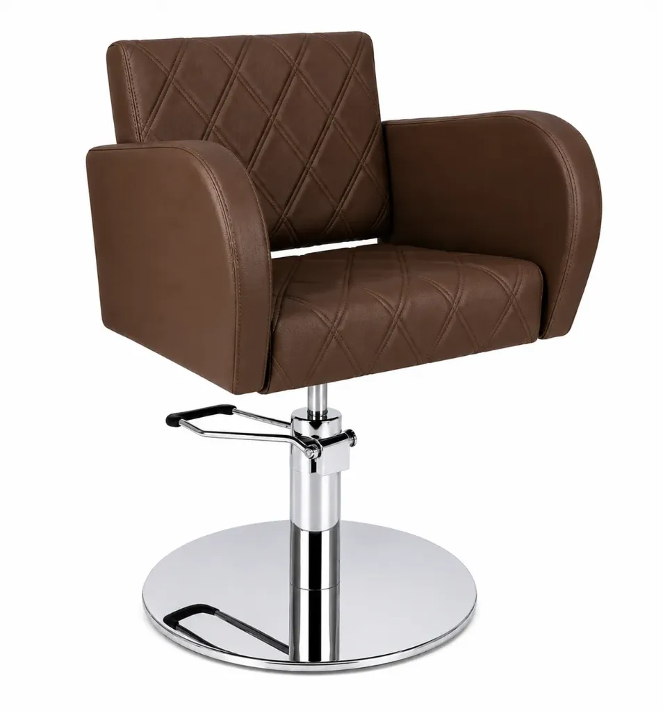 Salon Chair CZ-001TN-C1 | Silver Frame | Tan