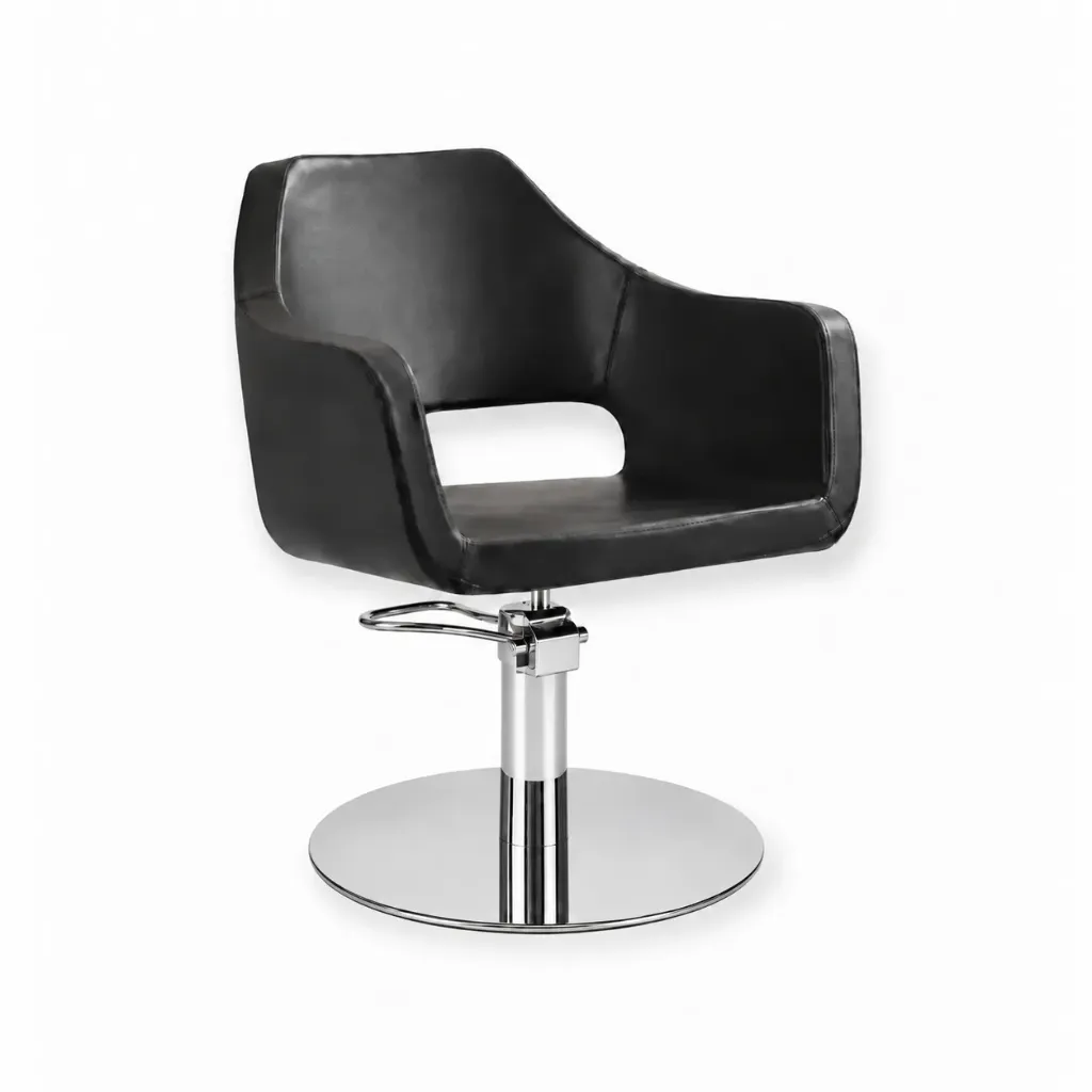Salon Chair CZ-012BK-C1 | Silver Frame | Black (004)