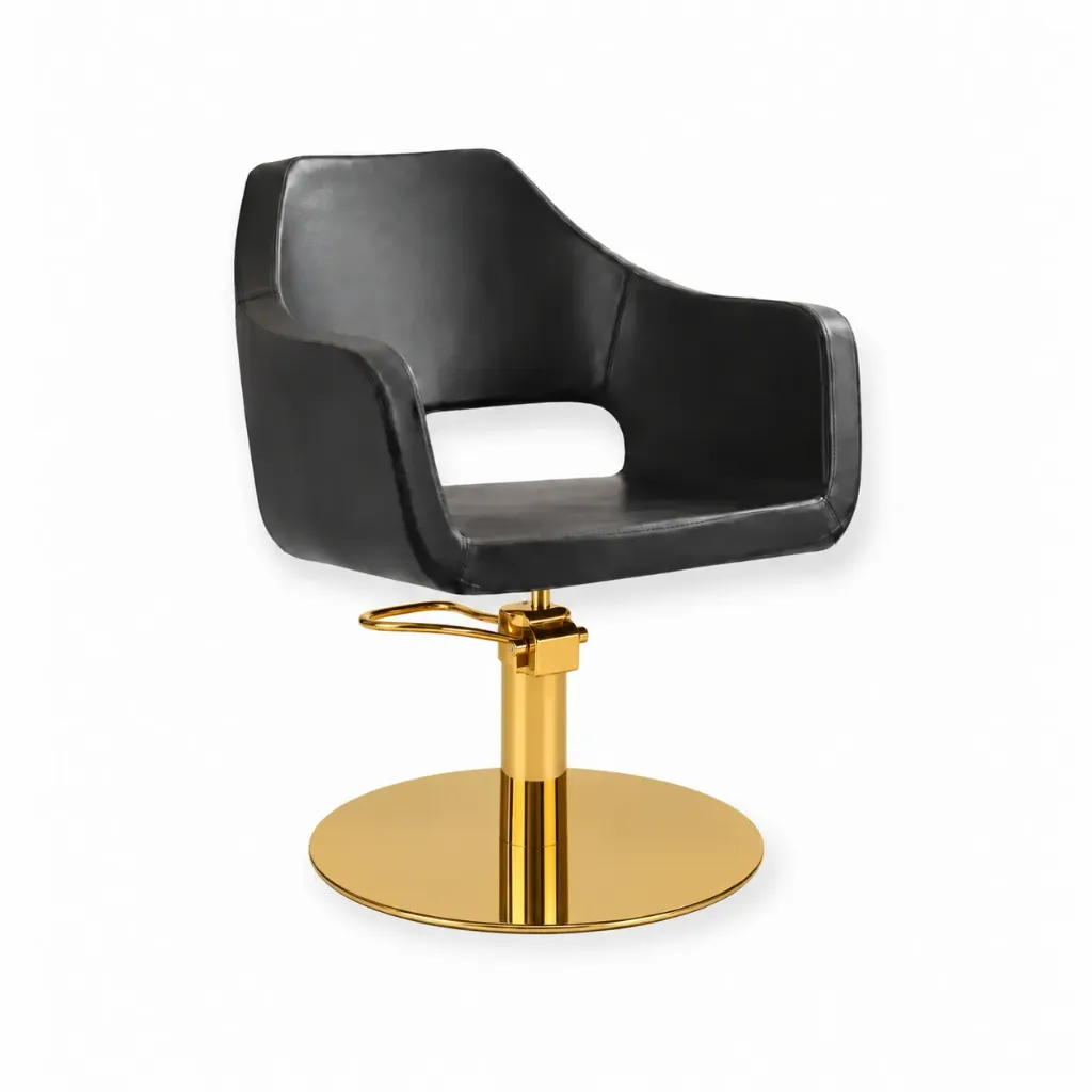 Salon Chair CZ-012BK-C6 | Gold Frame | Black (004)