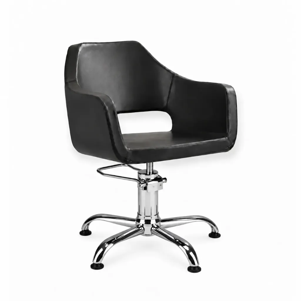 Salon Chair CZ-012BK-F3 | Silver Frame | Black (004)