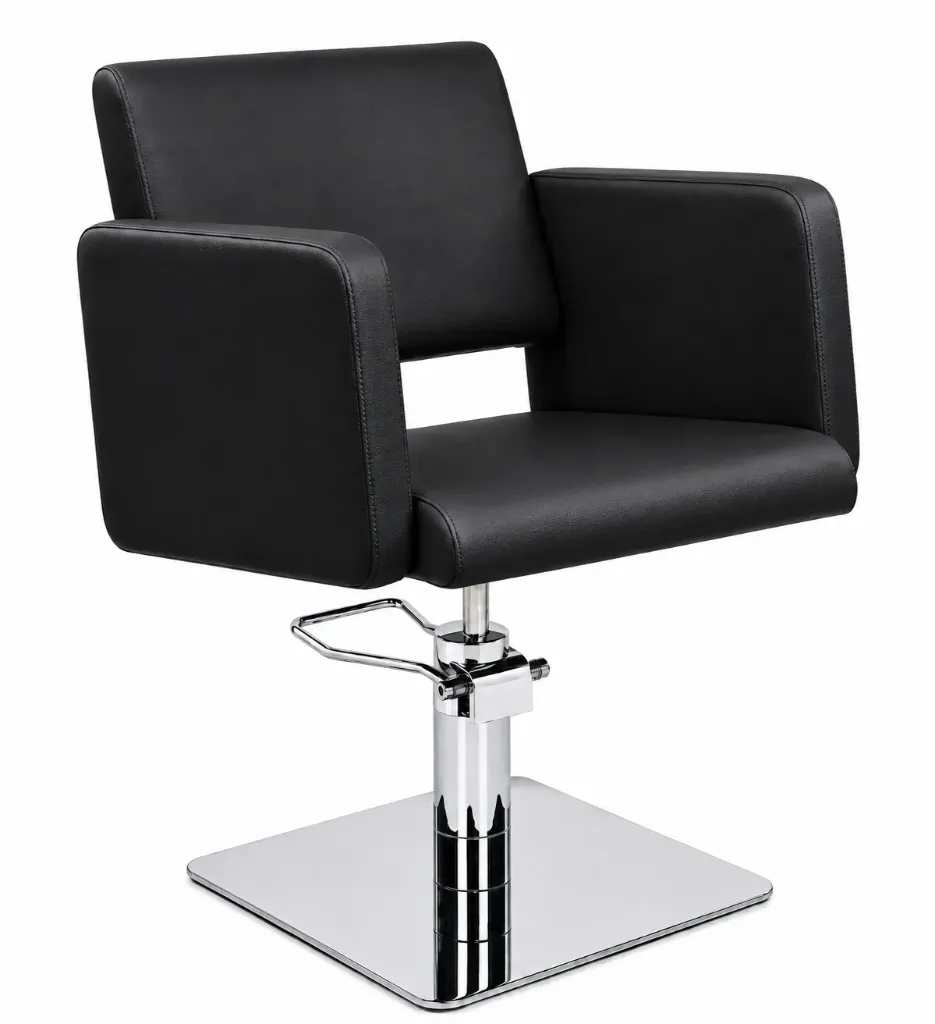 Salon Chair CZ-009BK-C1 | Silver Frame | Black (004)