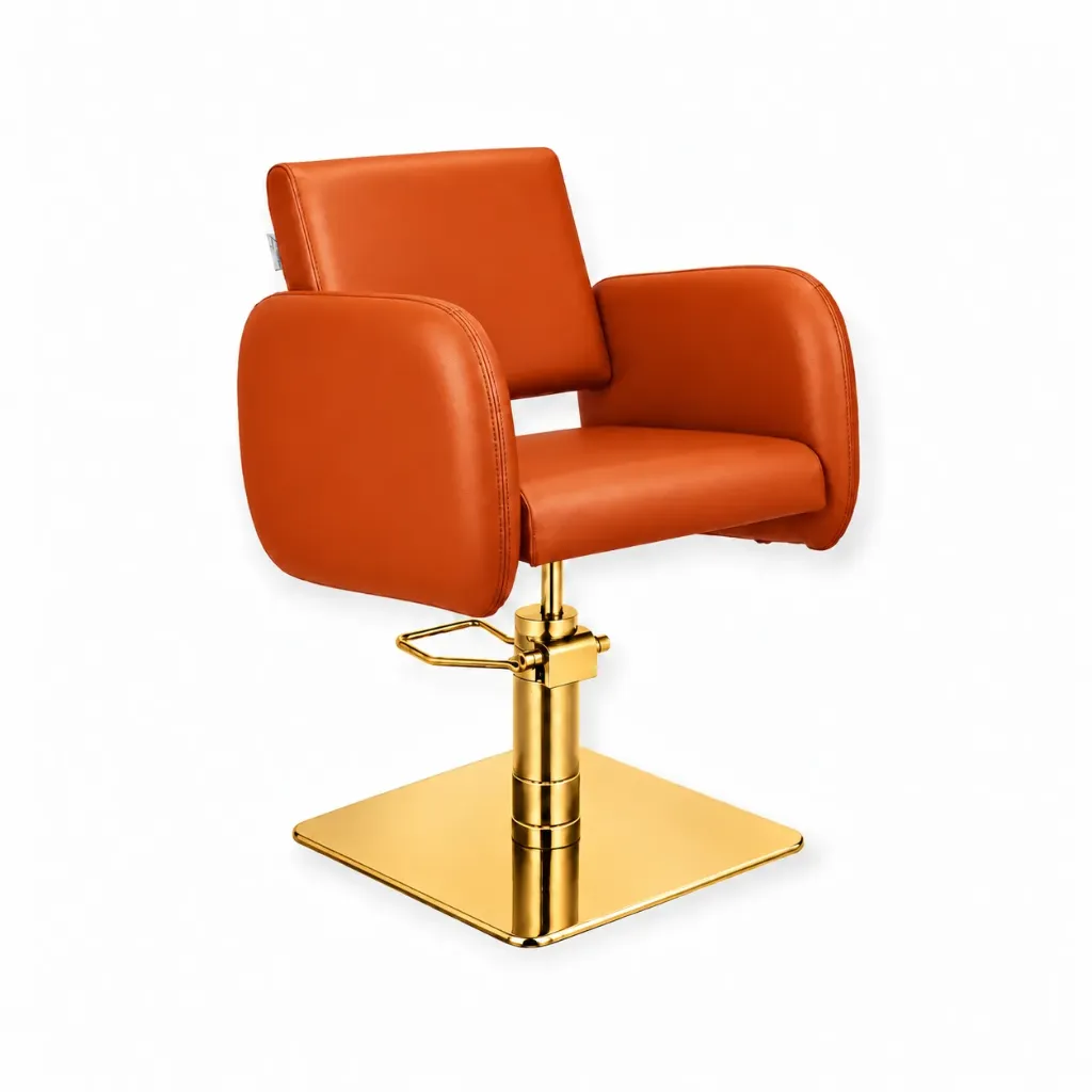 Salon Chair FR-88053-C6 | CZ-010OG-C6 | Gold Frame | Orange (031)